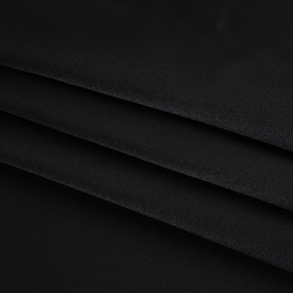 Polyester Satin - Black - Designer Deadstock