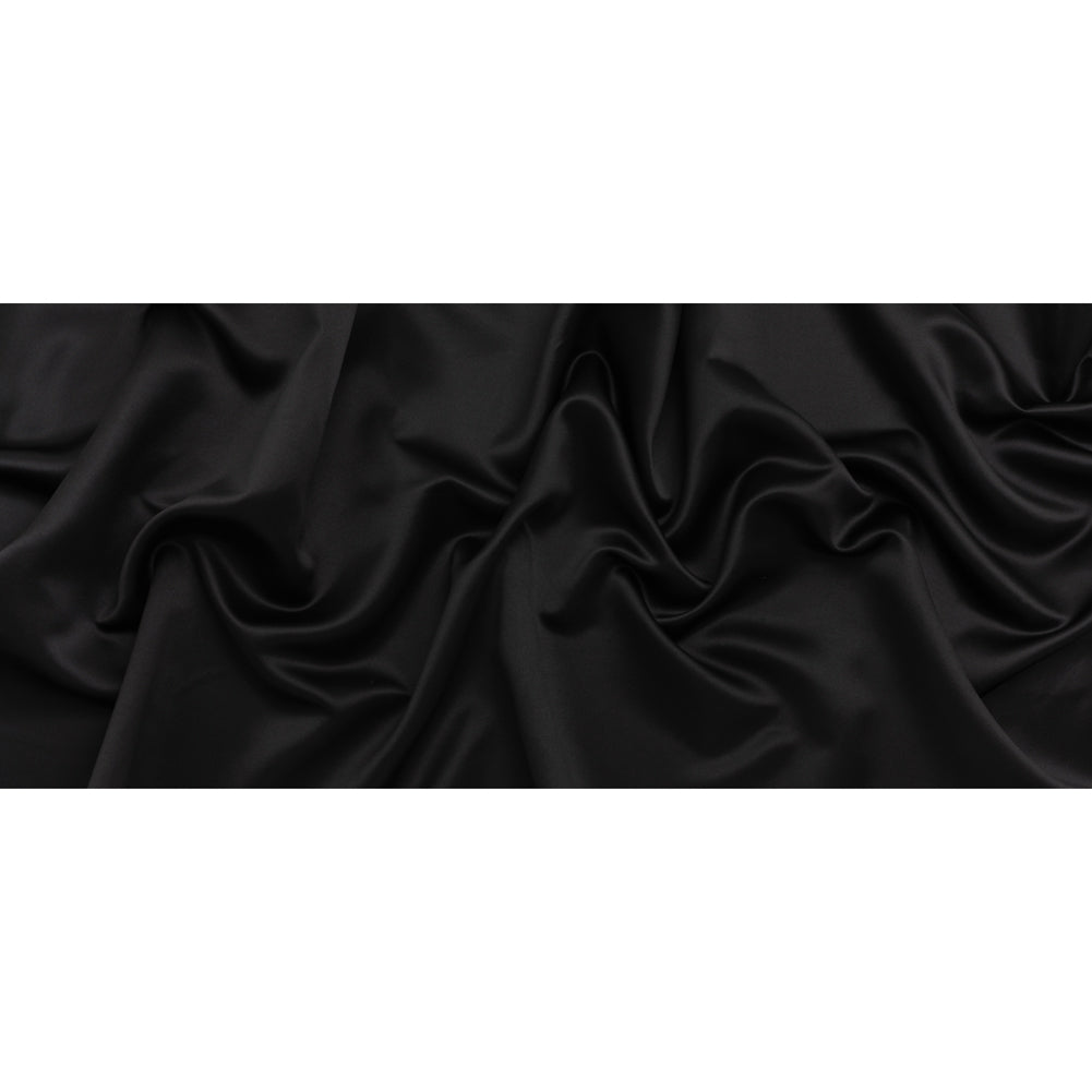 Polyester Satin - Black - Designer Deadstock