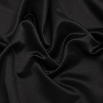 Polyester Satin - Black - Designer Deadstock