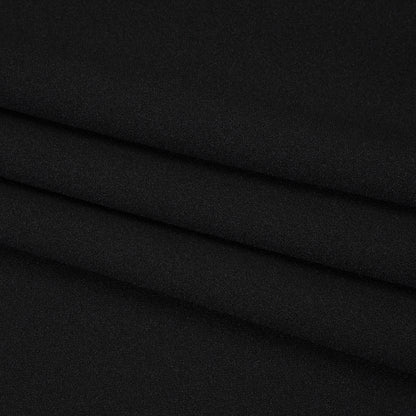 Stretch Polyester Crepe Double Knit - Limo Black - Designer Deadstock