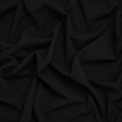 Stretch Polyester Crepe Double Knit - Limo Black - Designer Deadstock