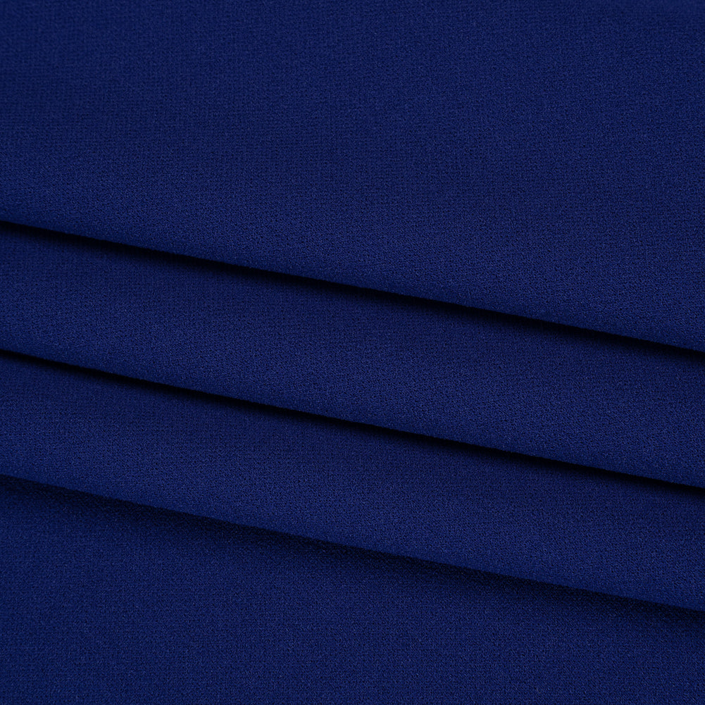 Stretch Polyester Crepe Double Knit - Mazarine Blue - Designer Deadstock