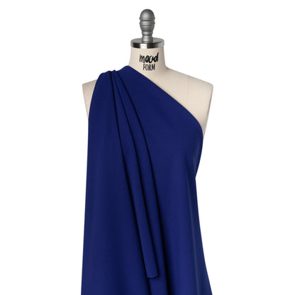 Stretch Polyester Crepe Double Knit - Mazarine Blue - Designer Deadstock