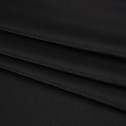 Stretch Polyester Charmeuse - Black - Designer Deadstock