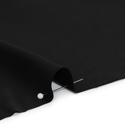 Stretch Polyester Charmeuse - Black - Designer Deadstock