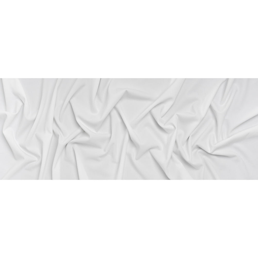 Stretch Polyester Crepe Double Knit - Snow White - Designer Deadstock