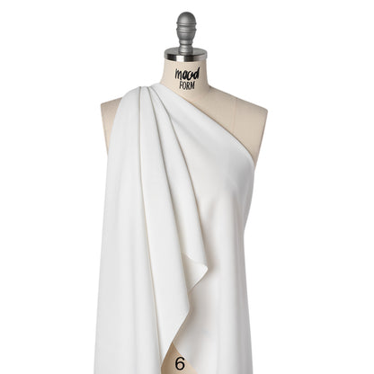 Stretch Polyester Crepe Double Knit - Snow White - Designer Deadstock