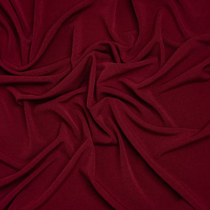 Stretch Polyester Tricot - Wine Red - Designer Deadstock