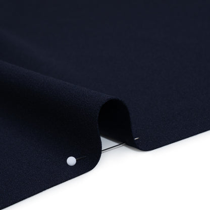 Stretch Polyester Crepe Double Knit - Midnight Navy - Designer Deadstock Detail