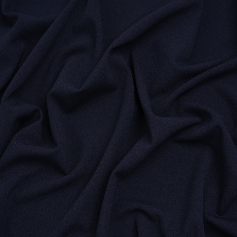 Stretch Polyester Crepe Double Knit - Midnight Navy - Designer Deadstock