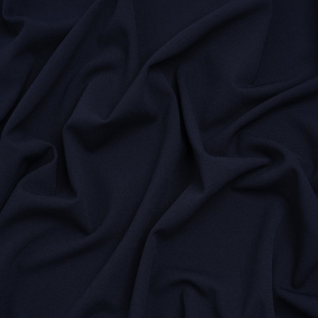 Stretch Polyester Crepe Double Knit - Midnight Navy - Designer Deadstock