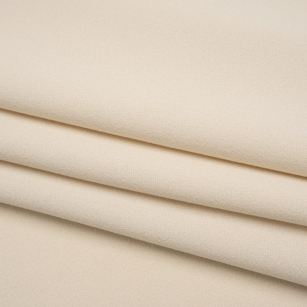 Stretch Polyester Crepe Double Knit - Horn - Designer Deadstock