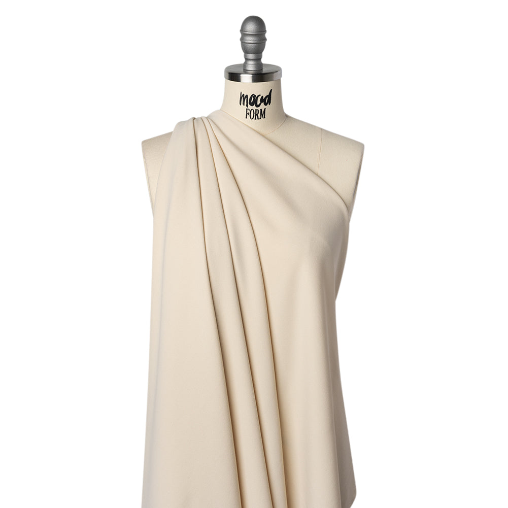 Stretch Polyester Crepe Double Knit - Horn - Designer Deadstock