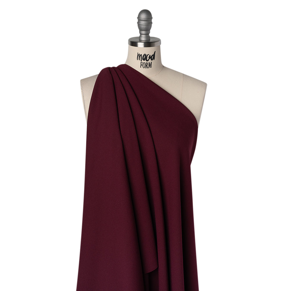 Stretch Polyester Crepe Double Knit - Jeweled Wine - Designer Deadstock
