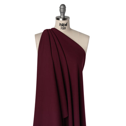 Stretch Polyester Crepe Double Knit - Jeweled Wine - Designer Deadstock
