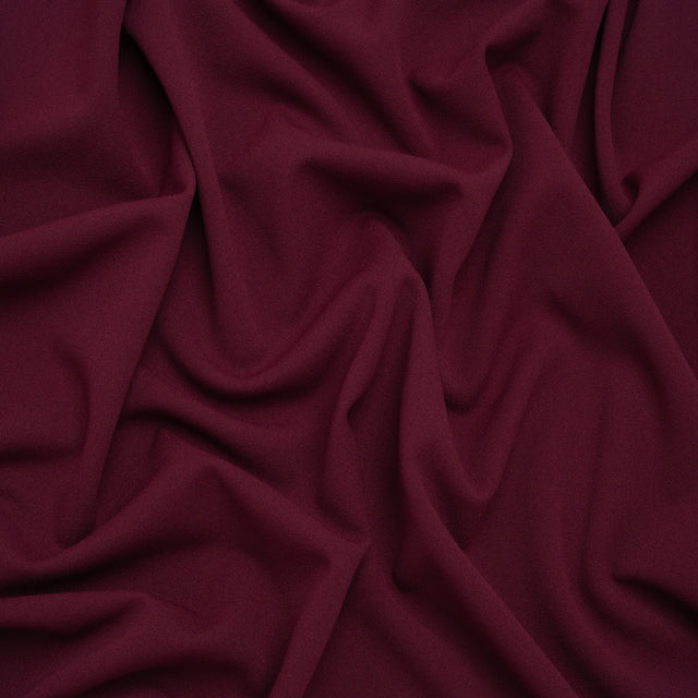 Stretch Polyester Crepe Double Knit - Jeweled Wine - Designer Deadstock