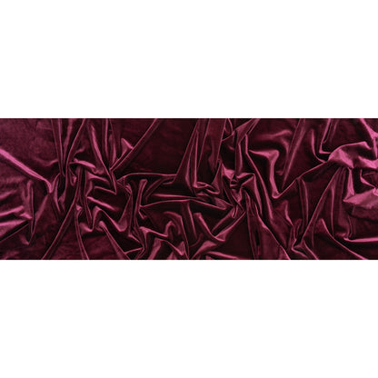 Stretch Polyester Velour - Aubergine - Designer Deadstock - Full
