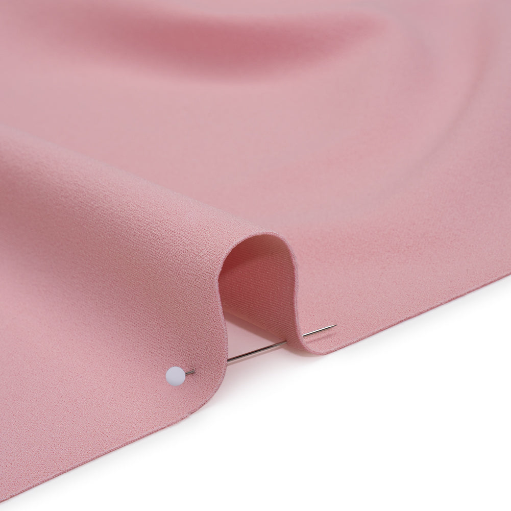 Stretch Polyester Crepe Double Knit - Rosy Pink - Designer Deadstock
