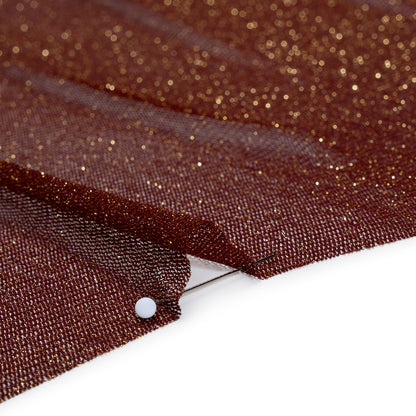 Metallic Nylon Mesh - Burgundy and Gold - Designer Deadstock