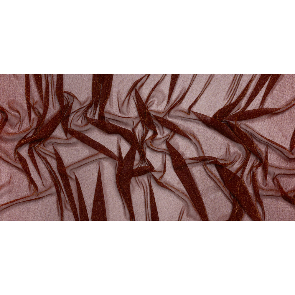 Metallic Nylon Mesh - Burgundy and Gold - Designer Deadstock
