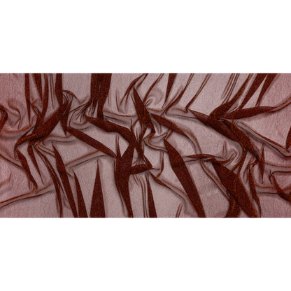 Metallic Nylon Mesh - Burgundy and Gold - Designer Deadstock