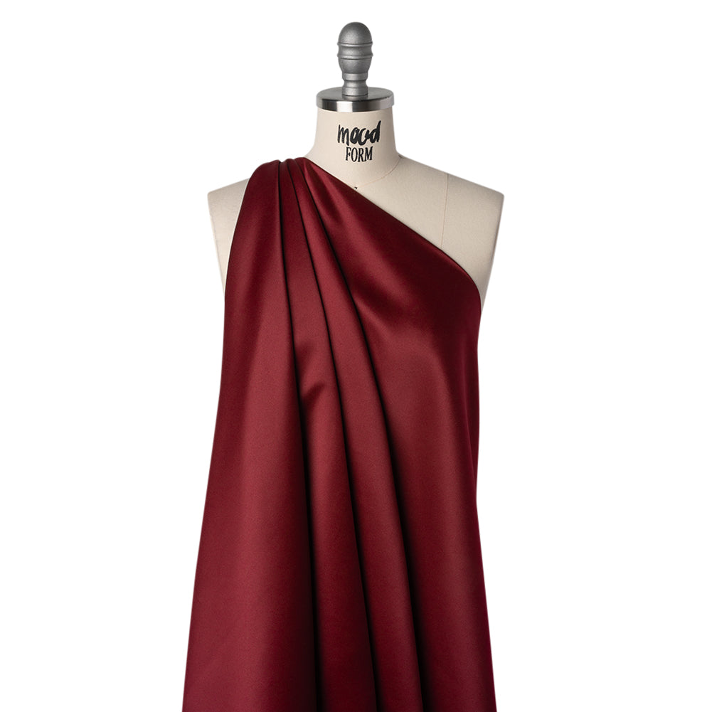Polyester Satin - Wine Red - Designer Deadstock
