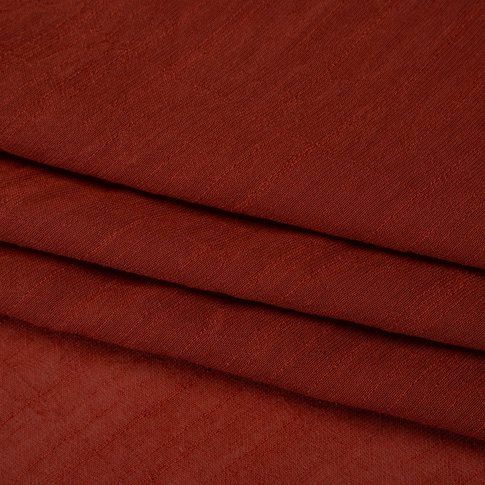 Textured Gauzy Polyester and Rayon Woven - Cinnamon - Designer Deadstock