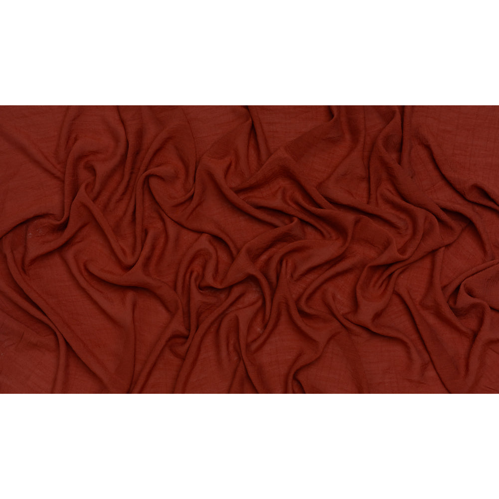 Textured Gauzy Polyester and Rayon Woven - Cinnamon - Designer Deadstock