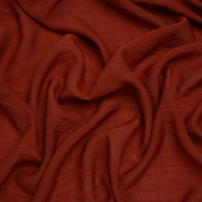 Textured Gauzy Polyester and Rayon Woven - Cinnamon - Designer Deadstock