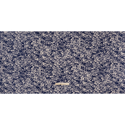 Stretch Polyester Tricot Print - Navy and Cream Abstract Waves - Designer Deadstock