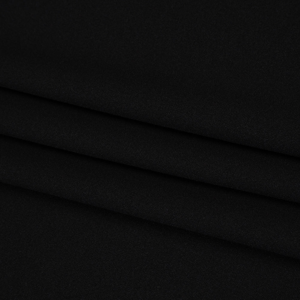 Drapey Polyester Crepe - Black - Designer Deadstock