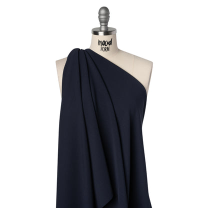Stretch Polyester Ottoman Knit - Navy Blazer - Designer Deadstock