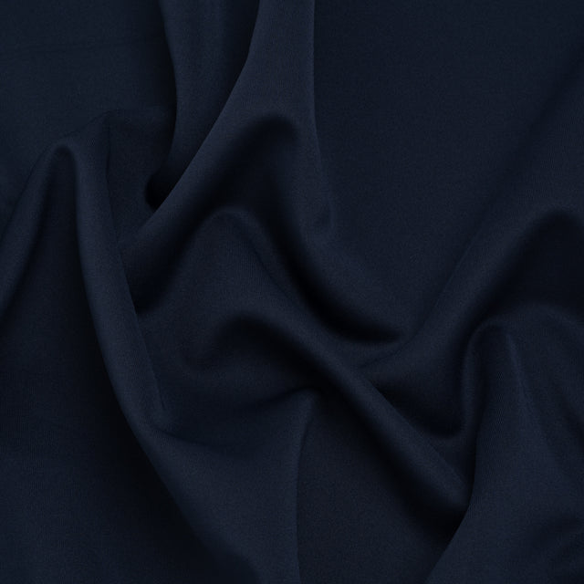 Stretch Polyester Scuba Knit - Midnight Blue - Designer Deadstock