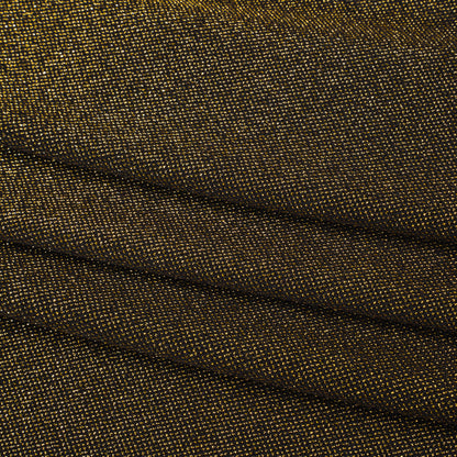 Stretch Metallic Nylon Jersey - Black and Gold - Designer Deadstock