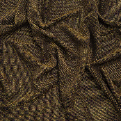 Stretch Metallic Nylon Jersey - Black and Gold - Designer Deadstock