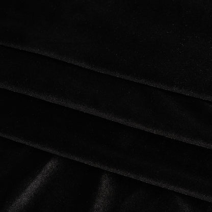 Polyester Velour - Tuxedo Black - Designer Deadstock