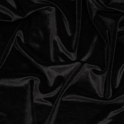 Polyester Velour - Tuxedo Black - Designer Deadstock