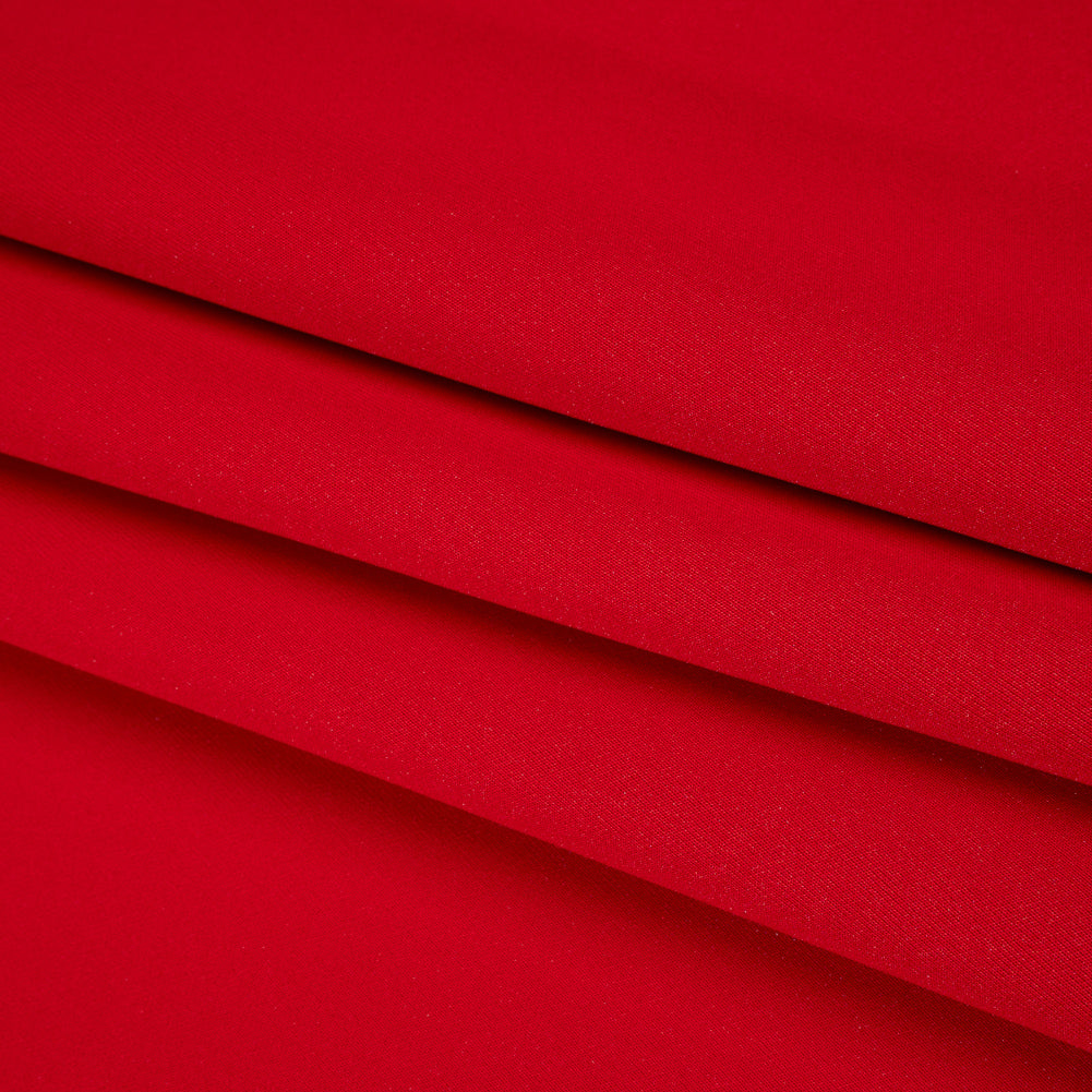 Stretch Polyester Scuba Knit - Red - Designer Deadstock