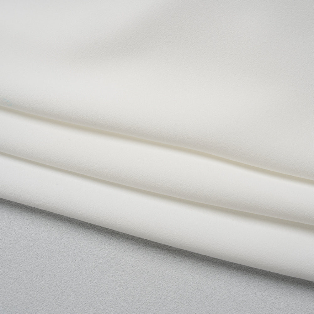 Lightweight Polyester Crepe - Off White - Designer Deadstock Folded
