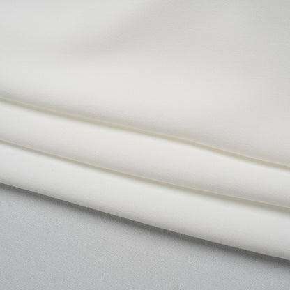 Lightweight Polyester Crepe - Off White - Designer Deadstock Folded