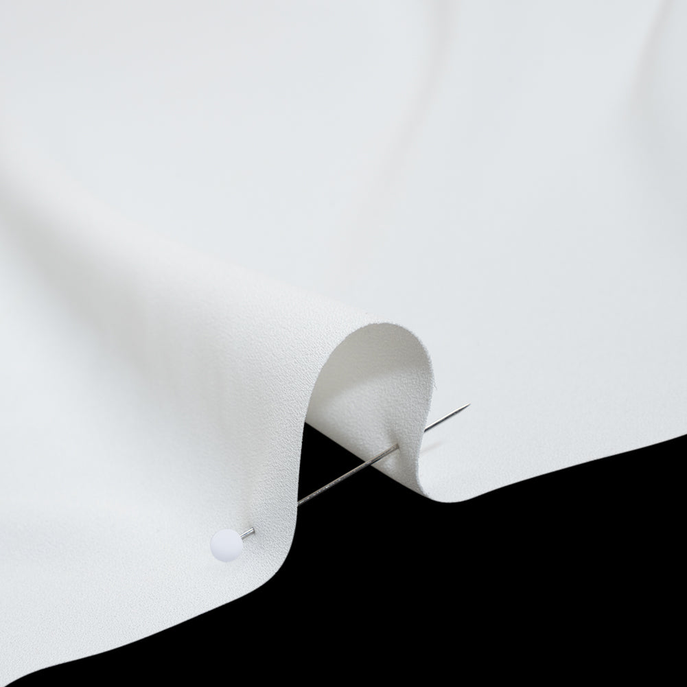 Lightweight Polyester Crepe - Off White - Designer Deadstock Detail