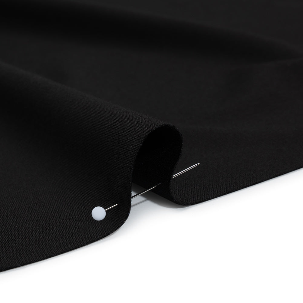 Lightweight Rayon Ponte Knit - Black - Designer Deadstock
