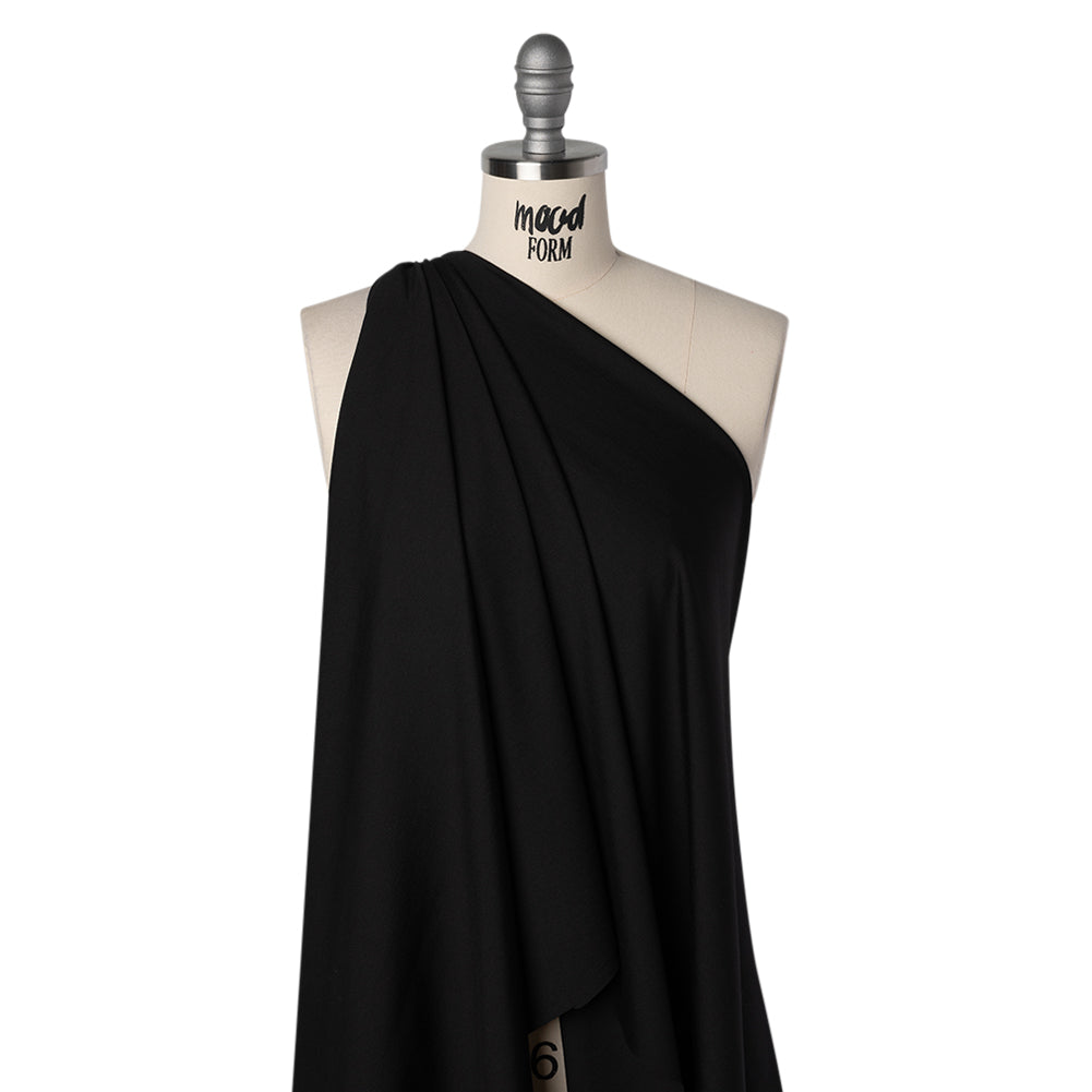 Lightweight Rayon Ponte Knit - Black - Designer Deadstock
