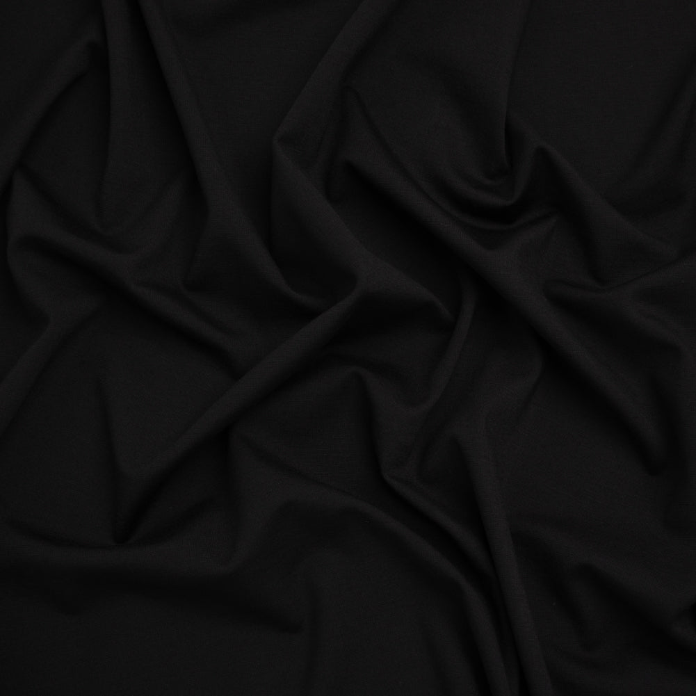 Lightweight Rayon Ponte Knit - Black - Designer Deadstock