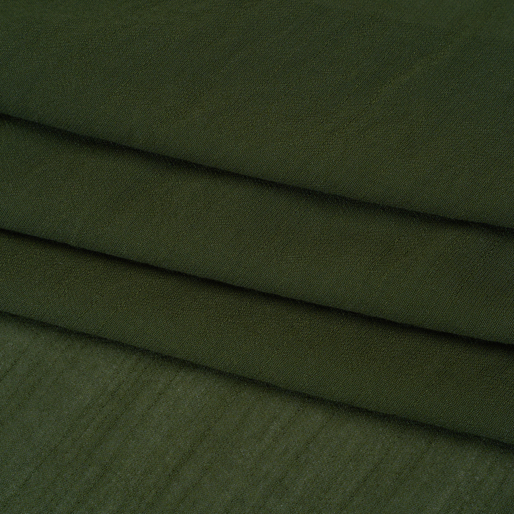 Textured Polyester and Rayon Gauzy Woven - Hunter Green - Designer Deadstock
