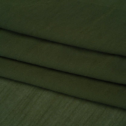 Textured Polyester and Rayon Gauzy Woven - Hunter Green - Designer Deadstock