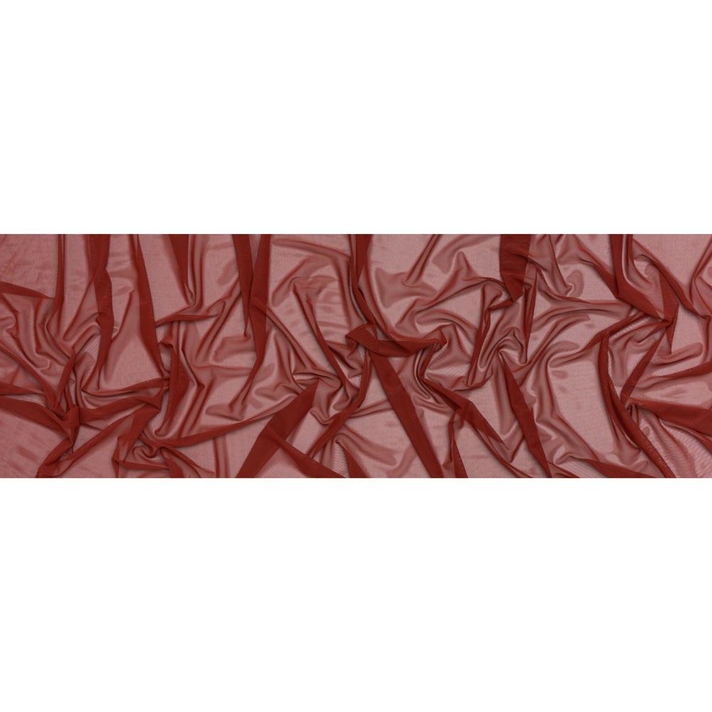 Polyester Stretch Mesh - Brick Red - Designer Deadstock