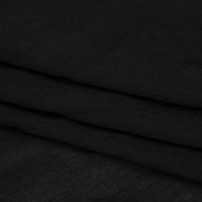 Textured Polyester and Rayon Gauzy Woven - Black - Designer Deadstock