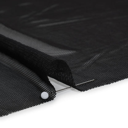 Stretch Polyester Mesh - Faded Black - Designer Deadstock