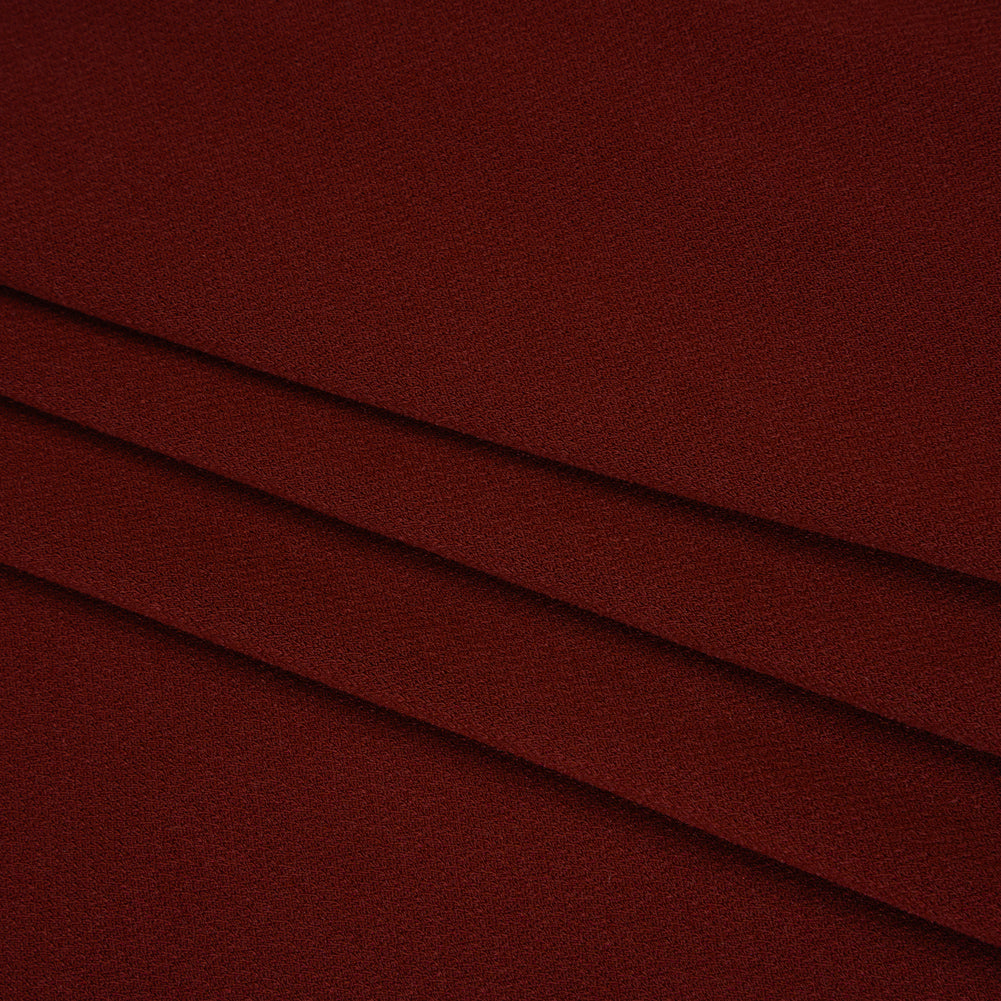 Stretch Polyester Crepe Knit - Wine Red - Designer Deadstock